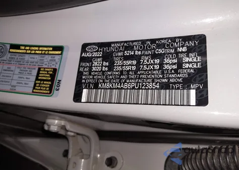 2023 Hyundai Ioniq 5 Se Standard Range z USA, uszkodzony, nr VIN KM8KM4AB6PU123854